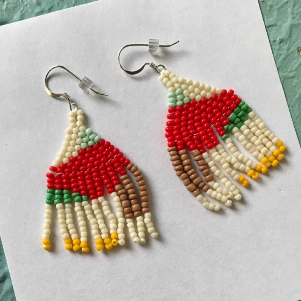 Handmade seed bead earrings